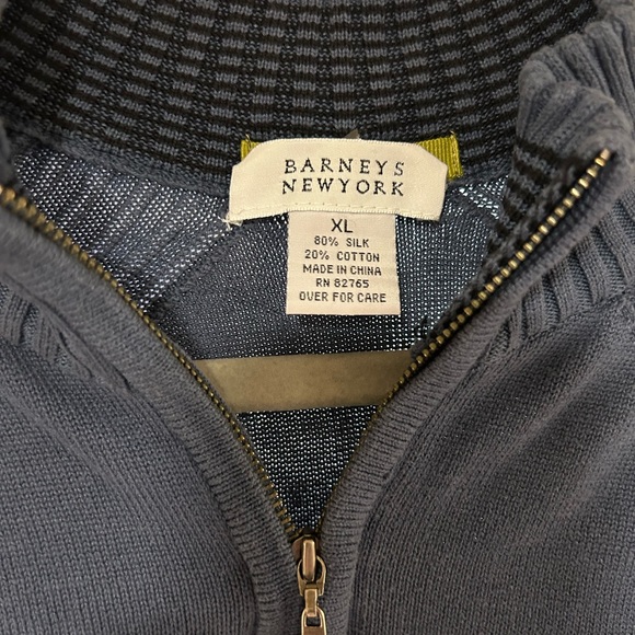 Barney’s New York Formal Blue XL Half-Zip Sweater Great Condition MSRP $300 - Picture 3 of 8